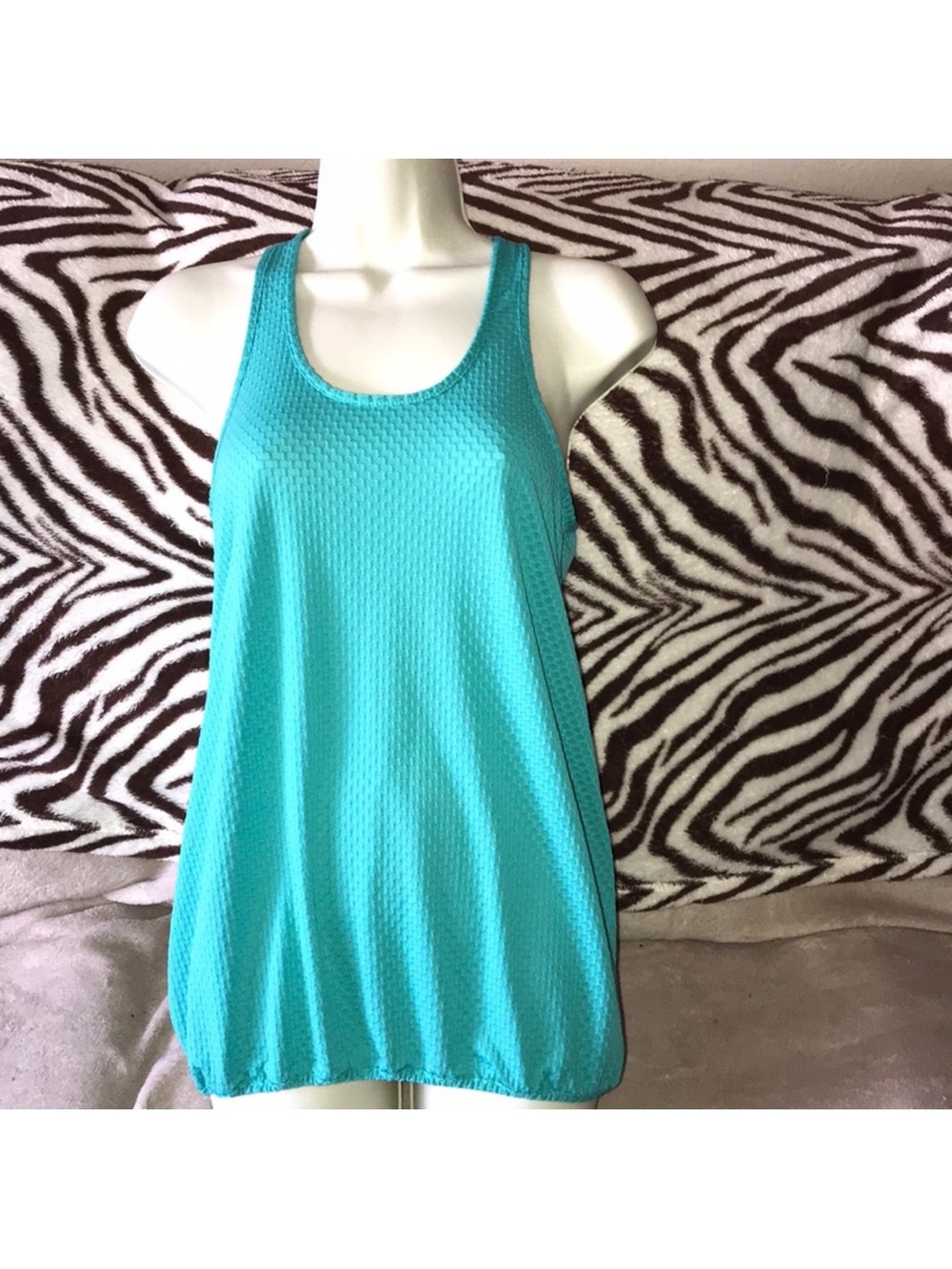 Atmosphere US 2 Lightweight Teal Ribbed Tank Top - Women's Activewear